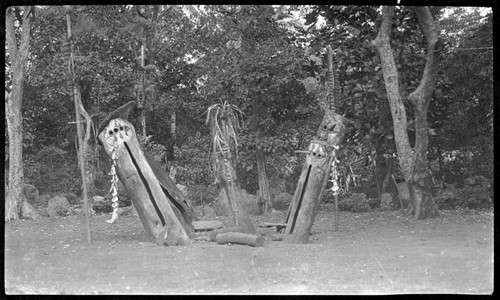 Drums with carvings of ancestral spirits