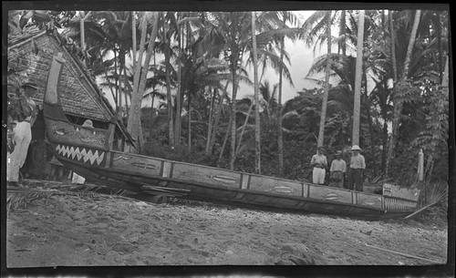 Large decorated canoe from Santa Ana