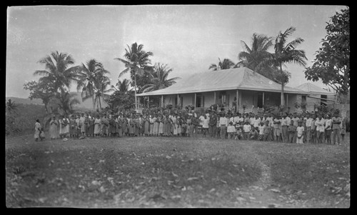 Large group in front of a building