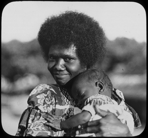 Portrait of a woman and infant