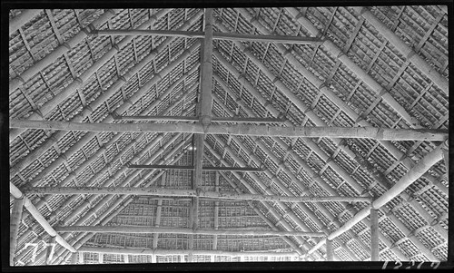 Interior view of meeting house, showing architectural detail