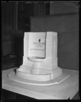 Model of Frank Putnam Flint memorial fountain, Los Angeles, 1933