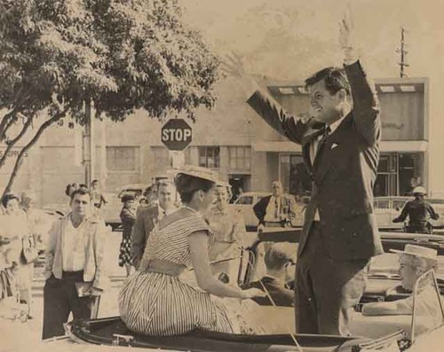 Ted Kennedy campaigning for his brother JFK