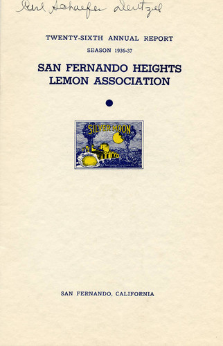 San Fernando Heights Lemon Association, 26th Annual Report, 1936-1937