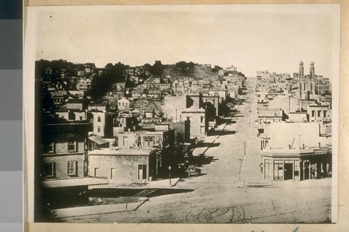 North on Powell St. from Market St. in 1877