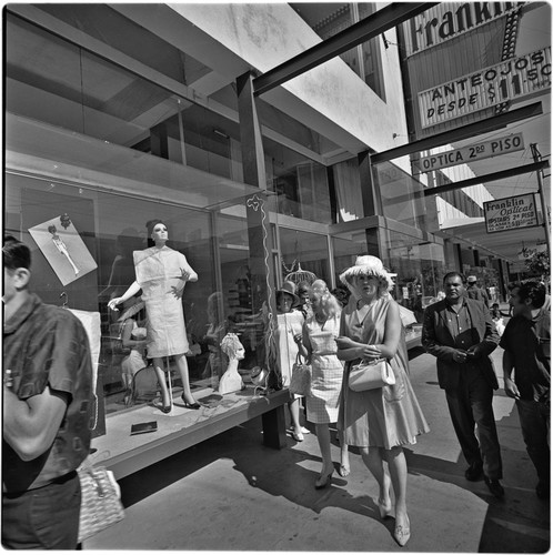 Street scene with shoppers