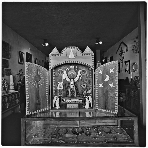 Retablo on display in a home furnishings shop