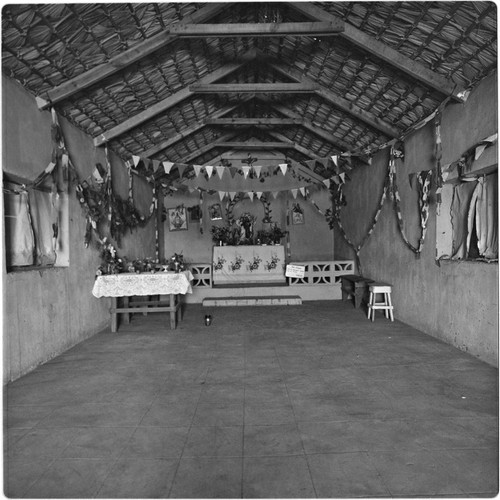 Interior of modern chapel at Rancho San Francisco