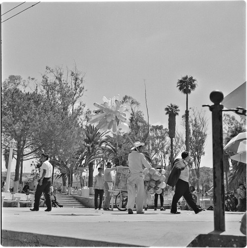 A Sunday afternoon in Teniente Guerrero Park with the kiosk, now removed