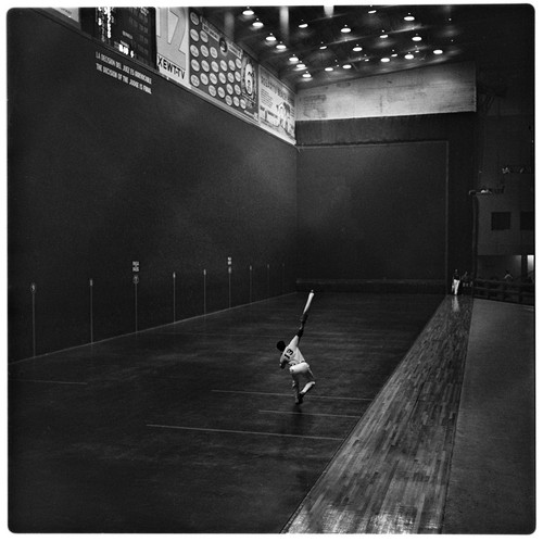 Jai alai player at the Frontón Palace