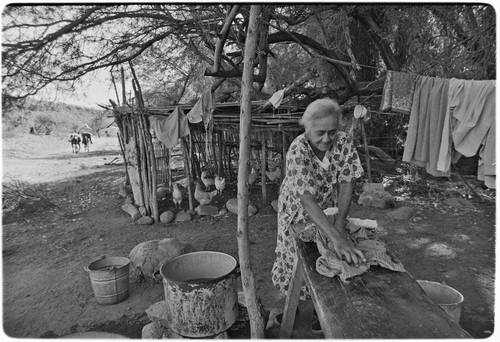 Washing clothes at Rancho San Martín