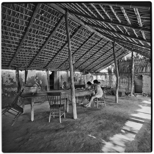 The corredor, a roofed and open-air porch, at Rancho La Soledad