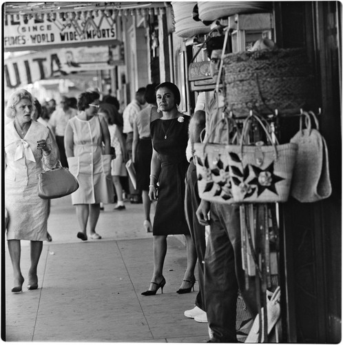 Street scene with shoppers