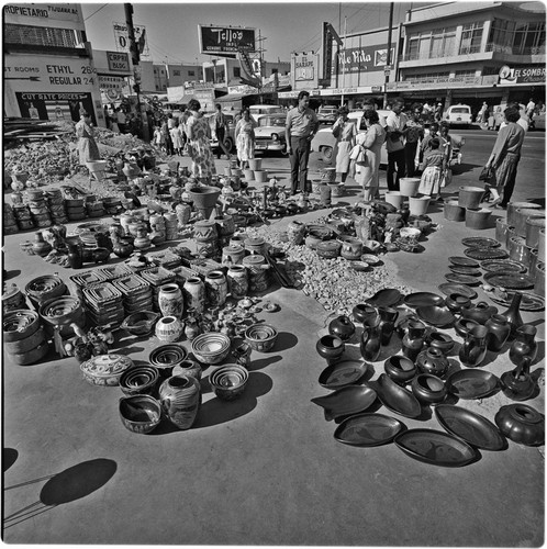 Pottery vendor in downtown Tijuana