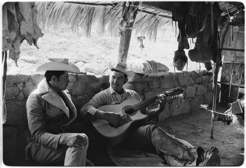 Playing guitar at Rancho San Gregorio