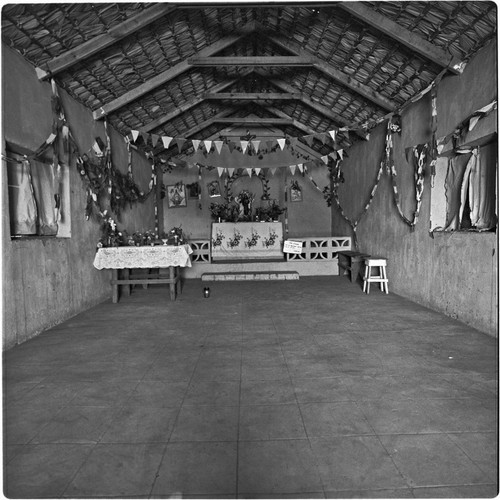 Interior of modern chapel at Rancho San Francisco