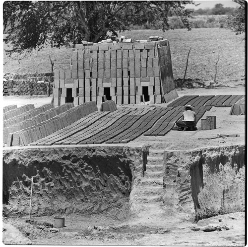 Adobe brick factory in Álamos