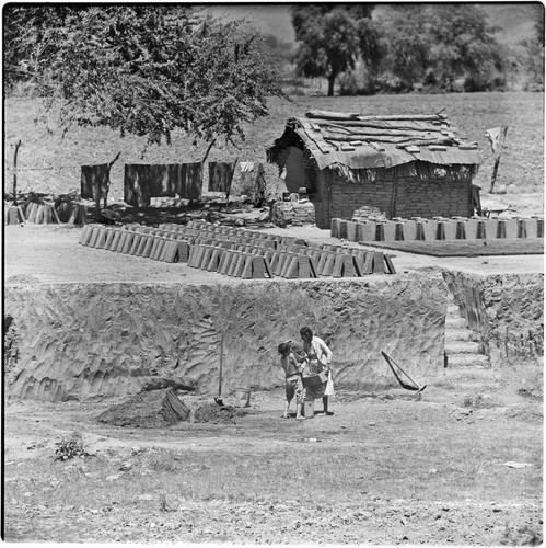 Adobe brick factory in Álamos