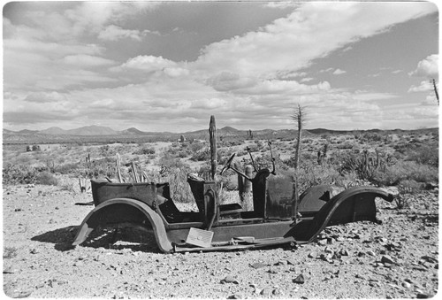 Hulks of old cars at Calmallí