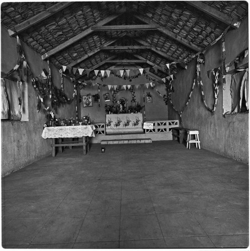 Interior of modern chapel at Rancho San Francisco