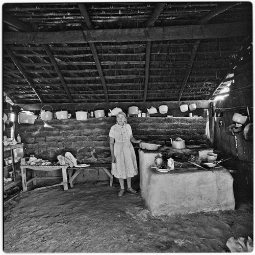 Joséfa Arce Sandoval in kitchen at Rancho San Gregorio