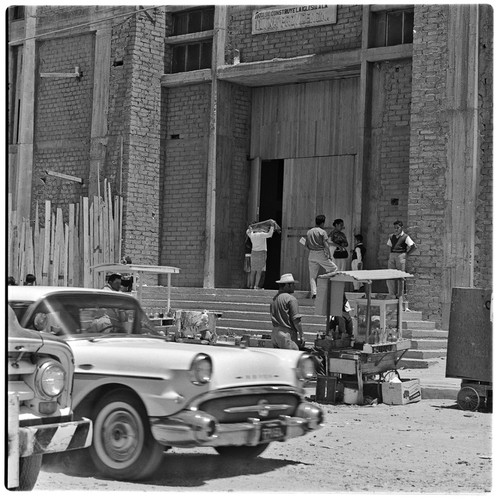 Street vendors at the corner of the Divina Providencia Church in Colonia Libertad