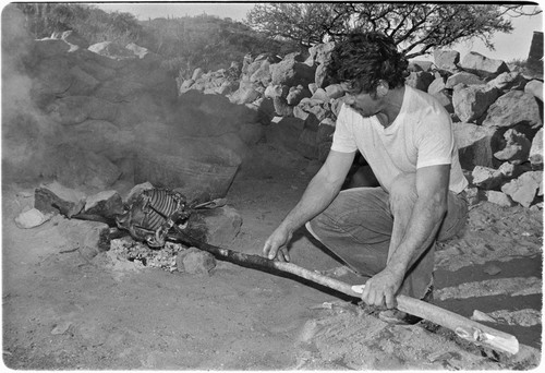 Braising meat at Rancho El Cerro