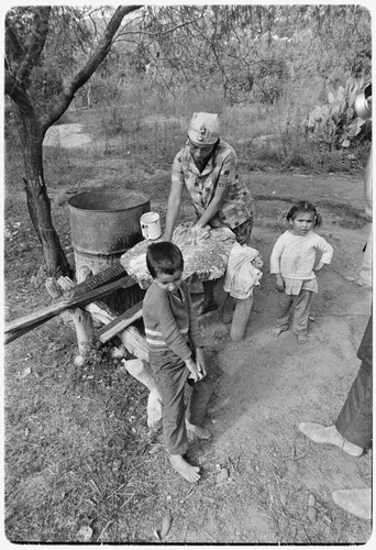 Washing clothes at Rancho San Bartolo in the Cape Sierra region