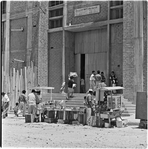 Street vendors at the corner of the Divina Providencia Church in Colonia Libertad