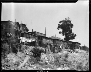 Old unsightly shacks along Ramona Blvd., Los Angeles, 1944