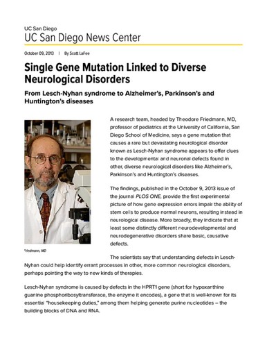 Single Gene Mutation Linked to Diverse Neurological Disorders