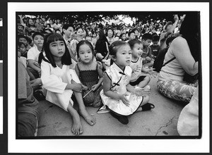 Audience of Vietnamese origin waiting for performance , Harvest Moon Festival, Tet Trung Thu, San Jose, California, October 20, 2002 5pm