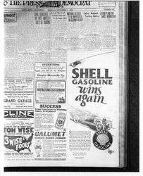 Shell gasoline ad from Press Democrat, Tuesday, November 7, 1922