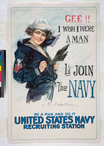 Gee!! I wish I were a man I'd join the Navy : be a man and do it United States Navy recruiting station
