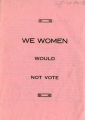 We women would not vote