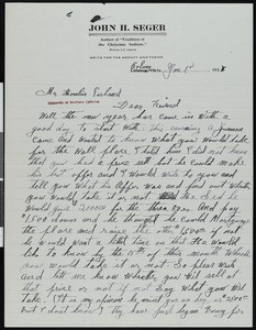 John H. Seger, letter, 1917-01-01, to Hamlin Garland
