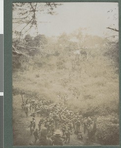 Column crossing a stream, Cabo Delgado, Mozambique, April-July 1918