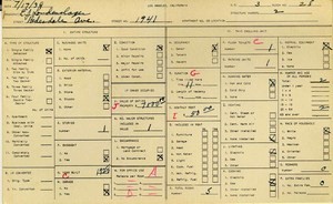 WPA household census for 1941 REDESDALE, Los Angeles
