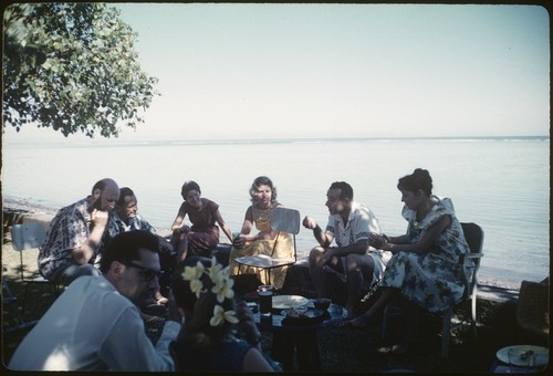 Mr. Danielsson's party: Roy Rappaport in foreground, anthropologist Bengt Danielsson on left, and others