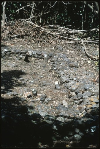 Marae in Society Islands, stone remains