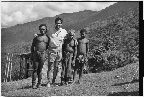 Roy Rappaport with Mbabi, Yembs, and unidentified boy — Calisphere