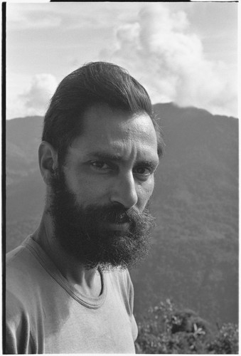 Roy Rappaport, portrait with Bismarck Range in background