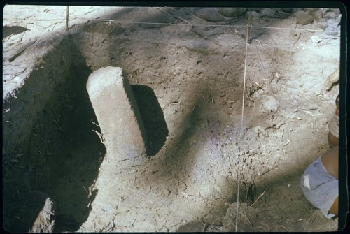 Mata'i Taria archaeological excavation, Moorea: headstone