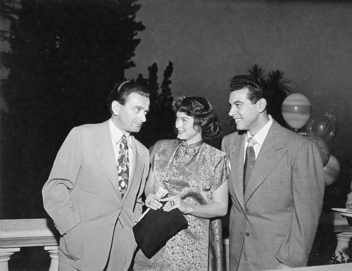 Photograph of Mario Lanza, Kathryn Grayson and Miklos Rozsa