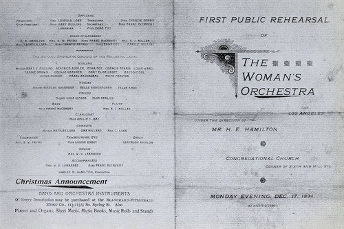 First Programme of the Woman's Symphony