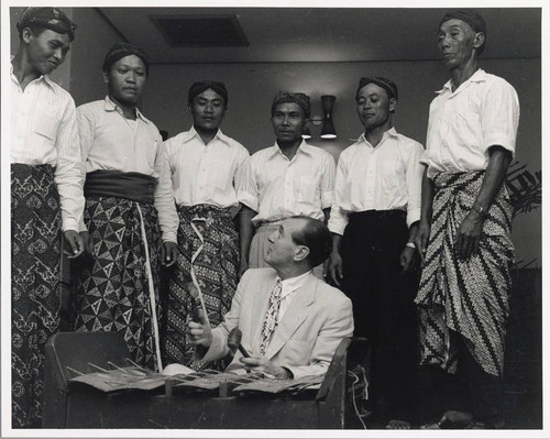 Alfred Wallenstein with Gamelan ensemble in Singapore