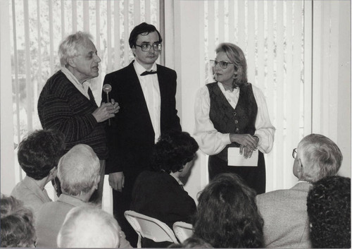 György Ligeti with Pierre-Laurent Aimard and Judith Rosen at a Musicale