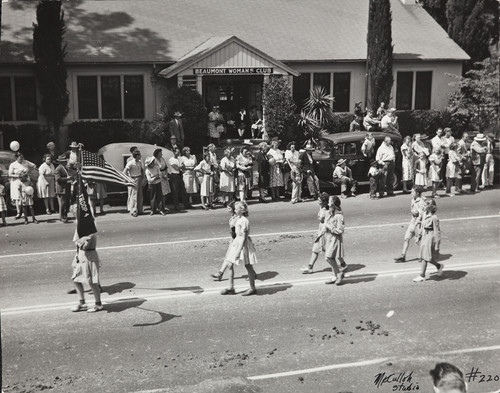 The Girl Scout Troop in the 1947 Cherry Festival Parade