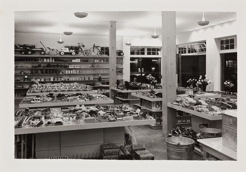 Interior of the Beaumont Hardware and Lumber store on the corner of 5th Street and Grace Street