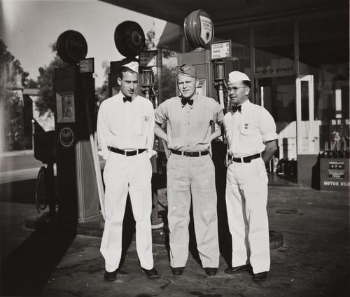 Gas Station on 110 6th Street with Lawrence Adams on left